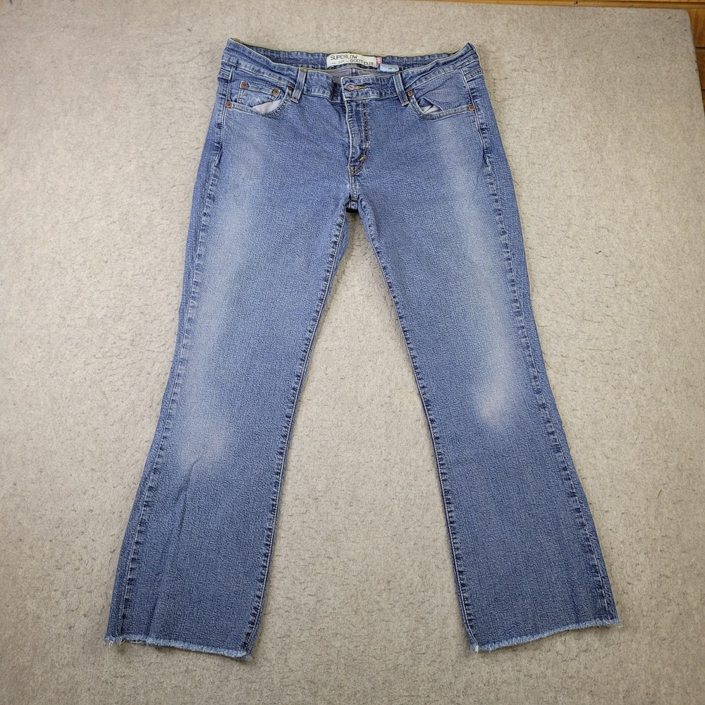 Levi 518 Jeans Juniors 15M 34x28 Light Blue Superlow‎ Bootcut Mid-Rise